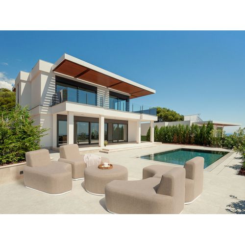 Ensemble De Salon De Jardin Avec Table 4 Places Fabro Tissu Beige