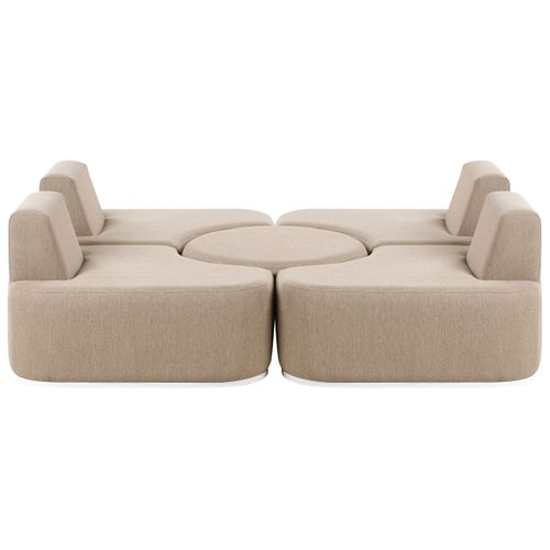 Ensemble De Salon De Jardin Avec Table 4 Places Fabro Tissu Beige