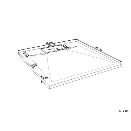 Bac De Douche Azzurro 80 X 80 X 3 Cm Noir