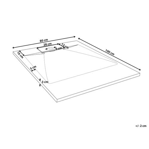 Bac De Douche Azzurro 80 X 100 X 3 Cm Noir