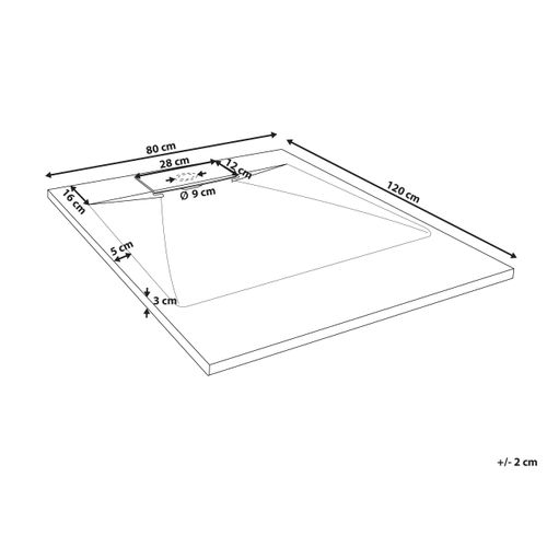 Bac De Douche Azzurro 80 X 120 X 3 Cm Blanc