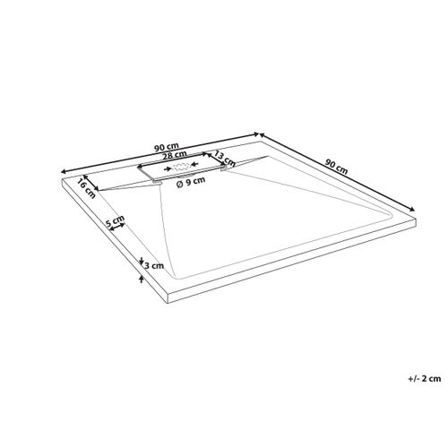 Bac De Douche Azzurro 90 X 90 X 3 Cm Blanc
