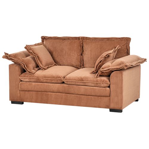 Canapé 2 Places Tirro Velours Côtelé Marron