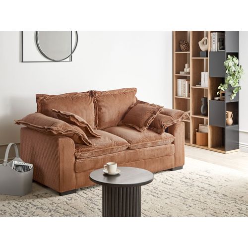 Canapé 2 Places Tirro Velours Côtelé Marron