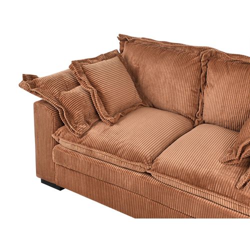 Canapé 2 Places Tirro Velours Côtelé Marron