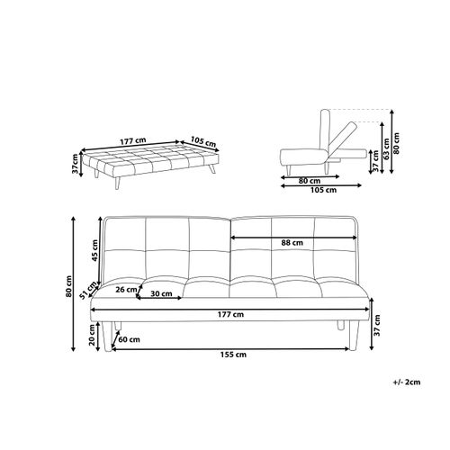 Canapé-lit 3 Places Siljan Tissu Marron Clair