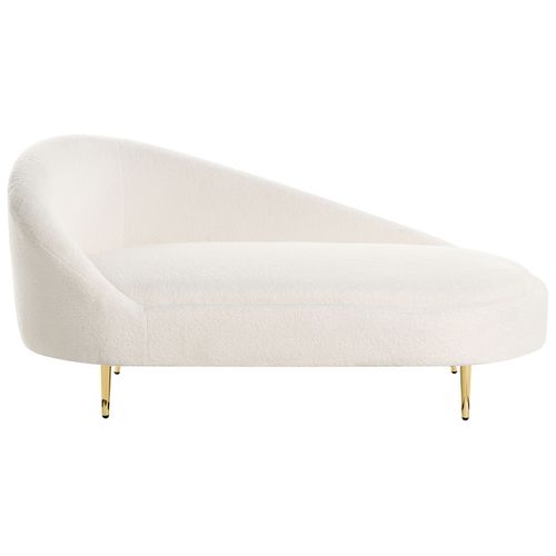 Chaise Longue Côté Gauche Valreas Bouclé Blanc Cassé