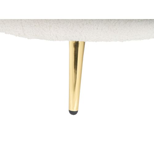 Chaise Longue Côté Gauche Valreas Bouclé Blanc Cassé