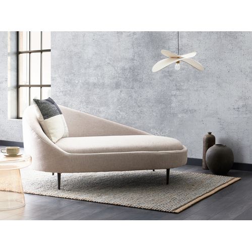 Chaise Longue Côté Gauche Valreas Tissu Taupe