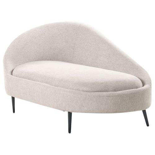 Chaise Longue Côté Gauche Valreas Tissu Taupe