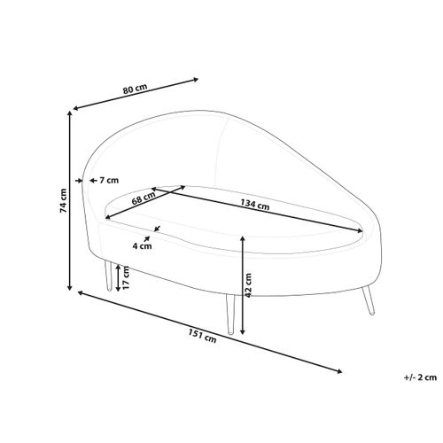 Chaise Longue Côté Gauche Valreas Tissu Taupe