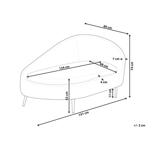 Chaise Longue Côté Droit Valreas Tissu Taupe