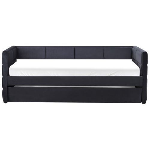 Lit Gigogne Velours Chavonne 90 X 200 Cm Noir