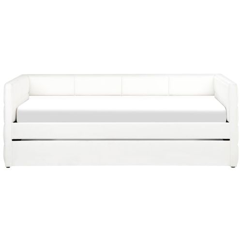 Lit Gigogne Velours Chavonne 90 X 200 Cm Blanc Cassé