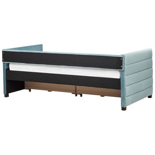 Lit De Jour Avec Rangement Velours Marray 90 X 200 Cm Vert Menthe