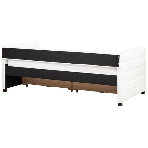 Lit De Jour Avec Rangement Velours Marray 90 X 200 Cm Blanc Cassé