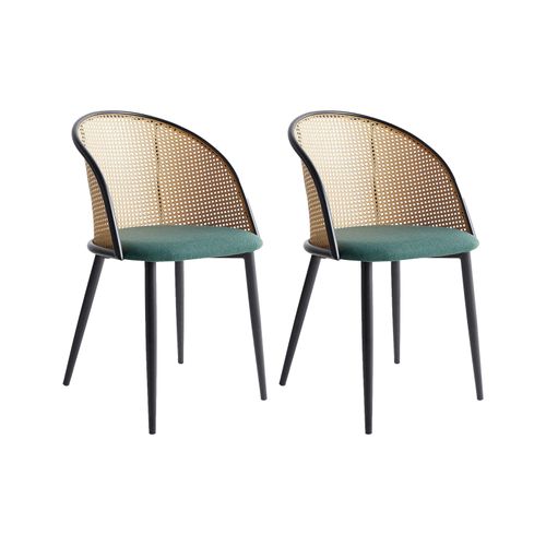 Lot De 2 Chaises De Salle à Manger Cornell Métal Vert