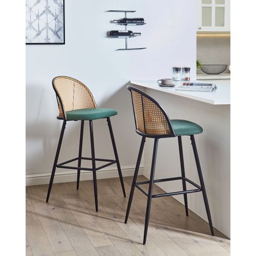 Lot De 2 Chaises De Bar Cornell Métal Vert