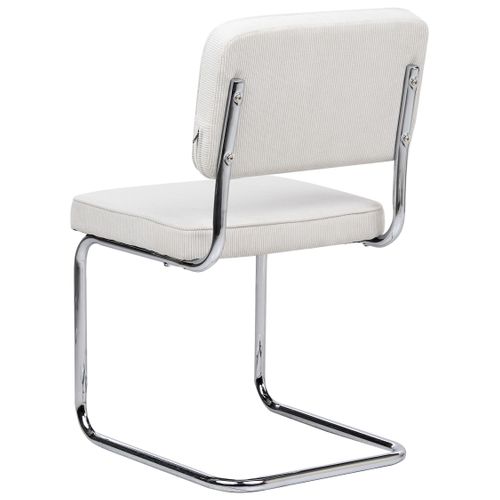 Lot De 2 Chaises De Salle à Manger Irwin Velours Côtelé Blanc Cassé