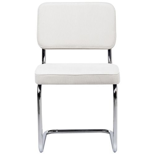 Lot De 2 Chaises De Salle à Manger Irwin Velours Côtelé Blanc Cassé