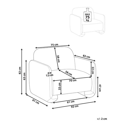 Fauteuil Saland Tissu Gris