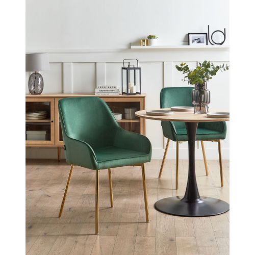 Lot De 2 Chaises De Salle à Manger Loverna Velours Vert