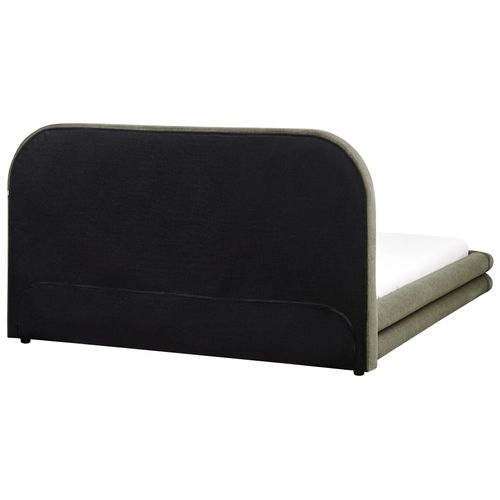 Lit Avec Sommier Lin Synthétique Lavardens 160 X 200 Cm Vert Foncé