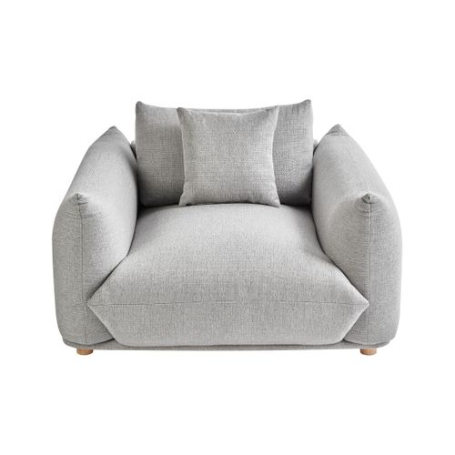Fauteuil Luvos Tissu Gris Clair
