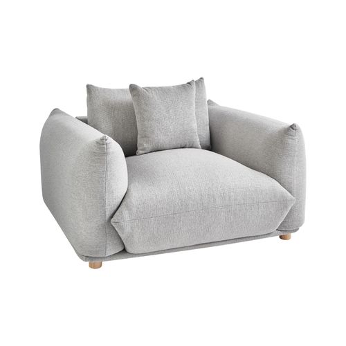 Fauteuil Luvos Tissu Gris Clair