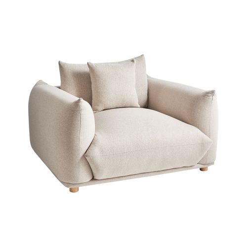 Fauteuil Luvos Tissu Beige Clair