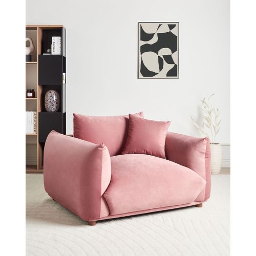 Fauteuil Luvos Velours Rose