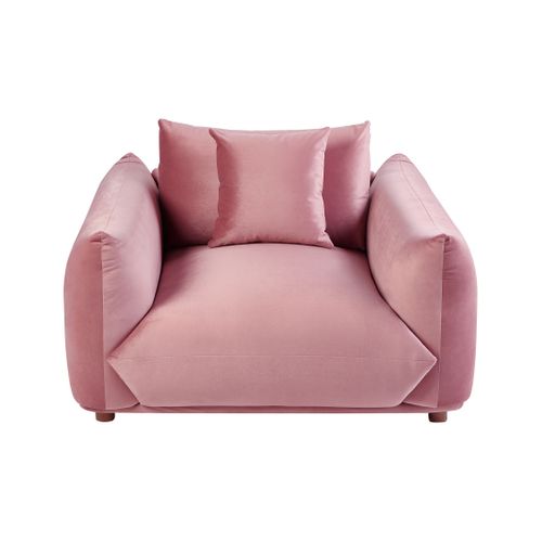 Fauteuil Luvos Velours Rose