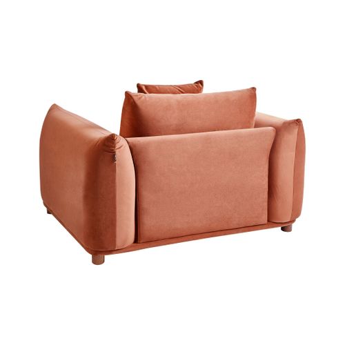 Fauteuil Luvos Velours Marron Doré