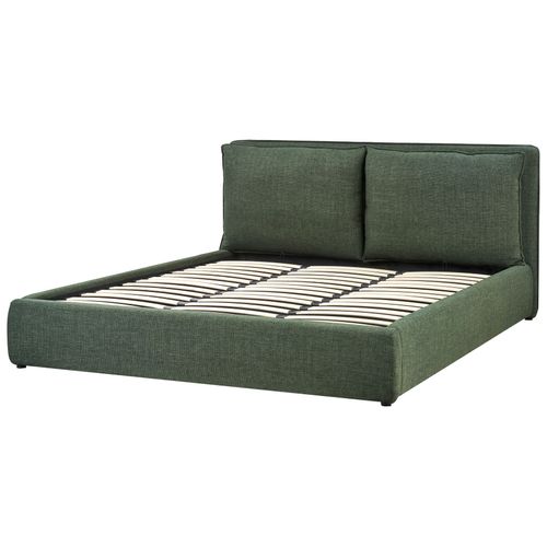 Lit Ottoman Tissu Bajonna 180 X 200 Cm Vert Foncé