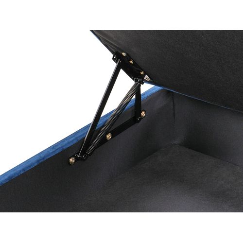 Pouf De Rangement Aberdeen Velours Bleu Marine