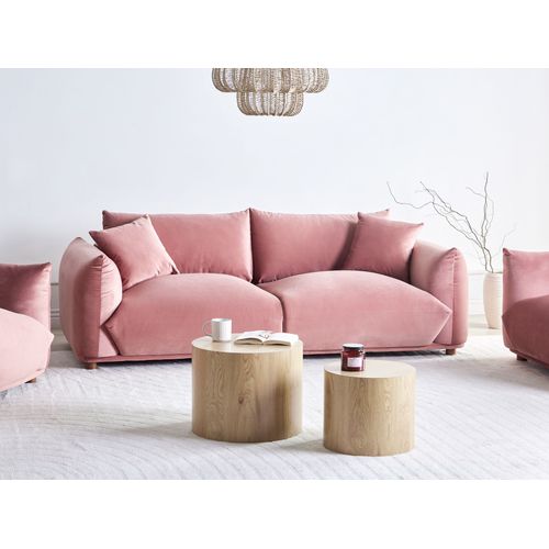 Canapé 3 Places Luvos Velours Rose
