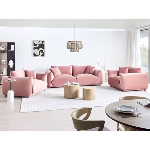 Canapé 3 Places Luvos Velours Rose