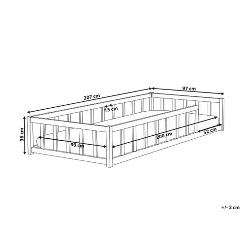Lit D'enfant Bois De Pin Meymac 90 X 200 Cm Blanc