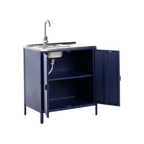 Cuisine D'extérieur 2 Pièces Avec Évier Vilama Métal Bleu