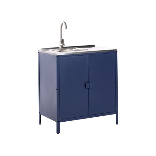 Cuisine D'extérieur 2 Pièces Avec Évier Vilama Métal Bleu