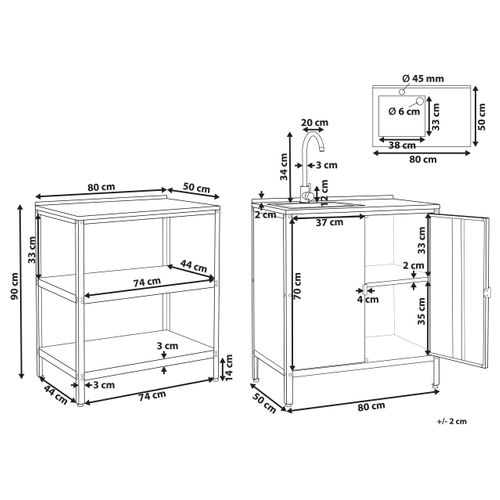 Cuisine D'extérieur 2 Pièces Avec Évier Vilama Métal Bleu