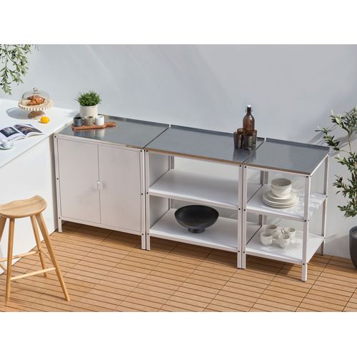 Cuisine D'extérieur 3 Pièces Vilama Métal Blanc