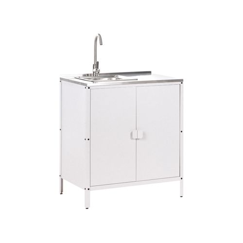 Cuisine D'extérieur 4 Pièces Avec Évier Vilama Métal Blanc