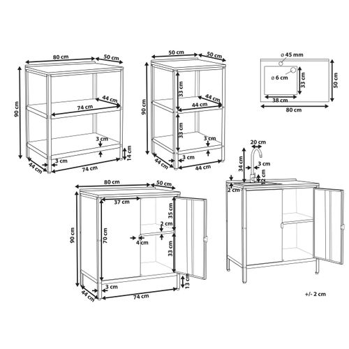 Cuisine D'extérieur 4 Pièces Avec Évier Vilama Métal Bleu