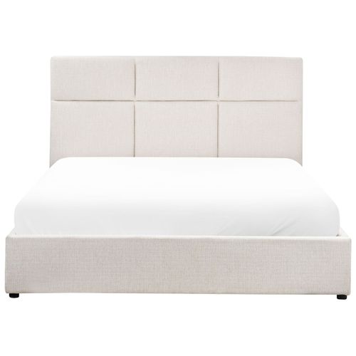 Lit Ottoman Tissu Lagord 160 X 200 Cm Blanc Cassé