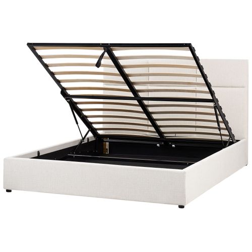 Lit Ottoman Tissu Lagord 160 X 200 Cm Blanc Cassé