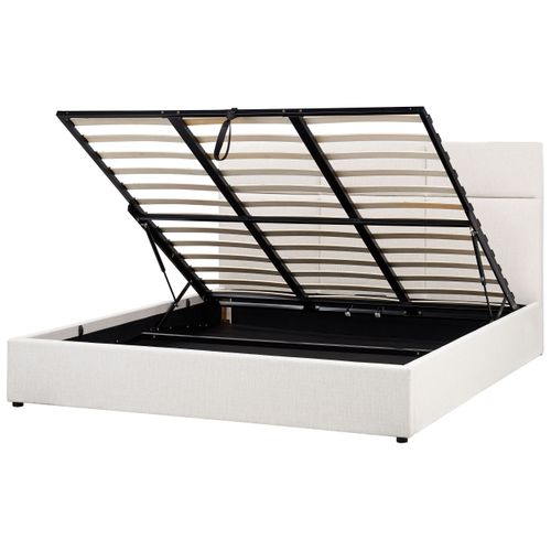 Lit Ottoman Tissu Lagord 180 X 200 Cm Blanc Cassé