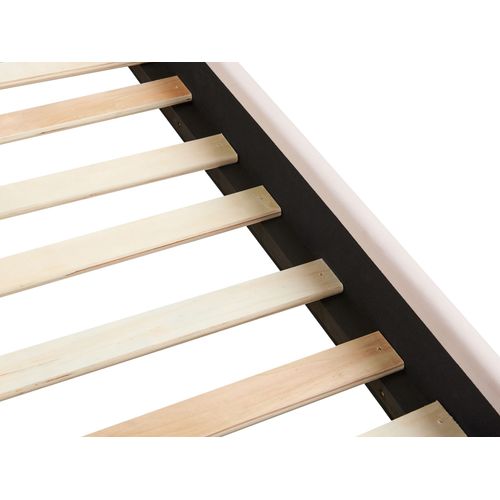 Lit Avec Sommier Velours Vincennes 160 X 200 Cm Rose Pastel