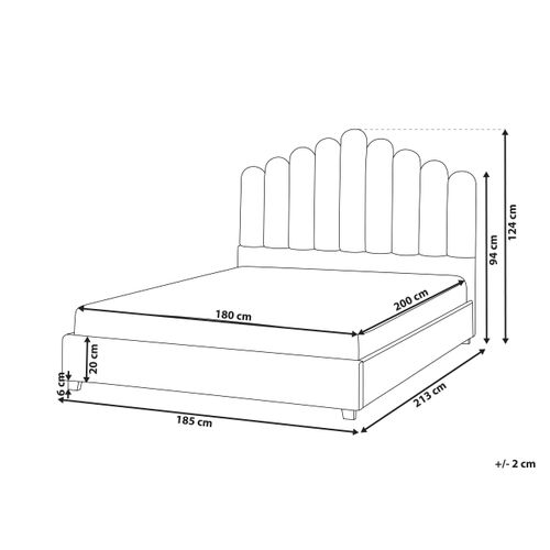 Lit Avec Sommier Velours Vincennes 180 X 200 Cm Rose Pastel