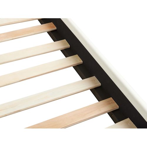 Lit Avec Sommier Velours Vincennes 180 X 200 Cm Blanc Cassé